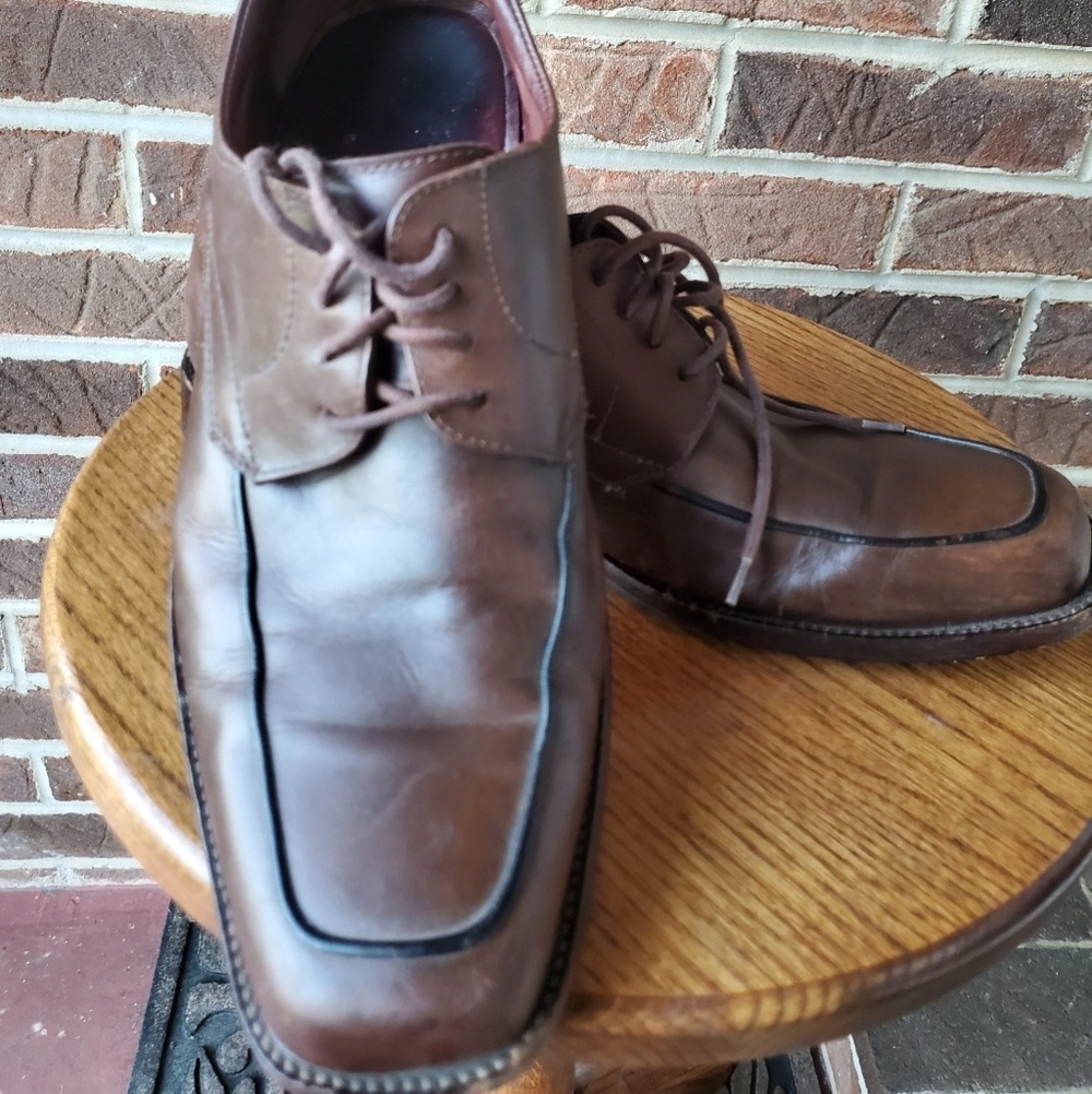Johnston Murphy Brown Leather Lace Up Shoes - Picture 3 of 7